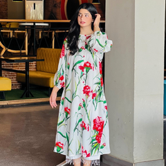 1-piece Digital Printed White Lawn Long Shirt