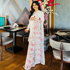3-piece Embroidered White Chikankari Dress