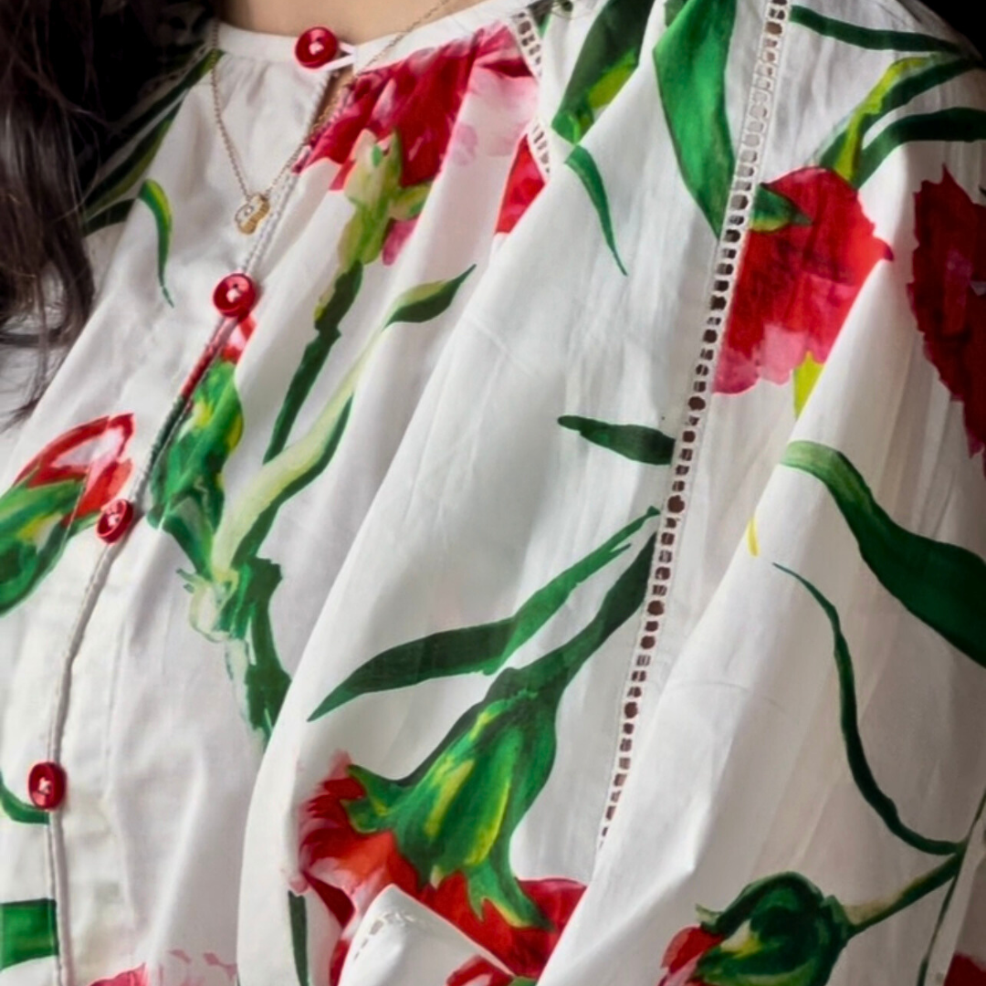 1-piece Digital Printed White Lawn Long Shirt